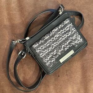 Vince Camuto Black and White Patterned Convertible Crossbody Bag